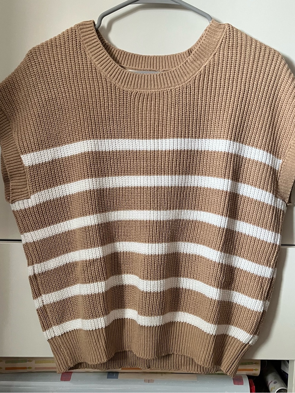 Striped Knit Sweater Top  Size L